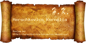 Herschkovics Kornélia névjegykártya